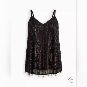 Torrid Black Sequin Camisole Top